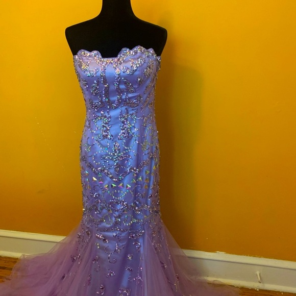 Jovani Beaded Mermaid Long Gown Size 10 - Picture 2 of 8